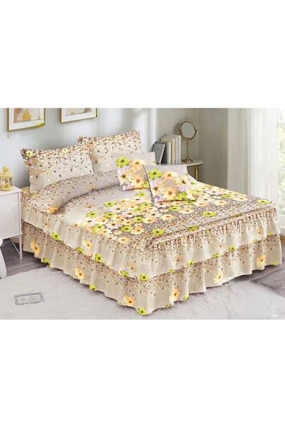 OEM Double Bed Linen, Ruffled Sheet, Spring, Floral Print, 6 Pieces, 2 Persons, Finet, 200x230cm