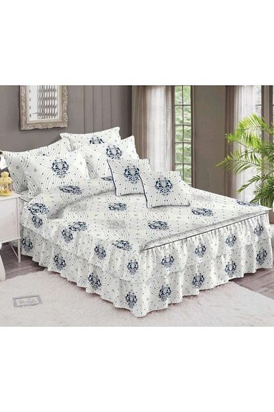 Pucioasa Double Bed Linen with Ruffles, Pucioasa, Finet, 6 Pieces, Abstract Print, 200x230cm