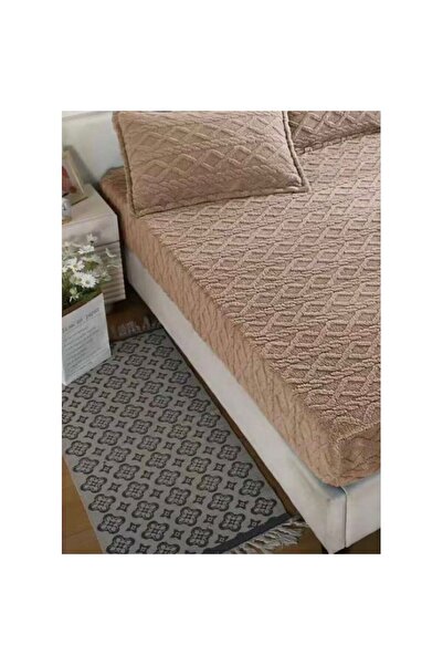 OEM Bed Sheet and 2 Pillowcases, Cocolino, Knit, Solid, 3 Pieces, Double, 180x200cm, Coffee with Milk