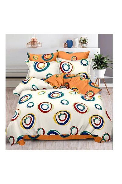 OEM Bed Linen Set, Finet Material, 6 Pieces, Elegant Home, 2 Persons, 240x250 cm, M13, Orange