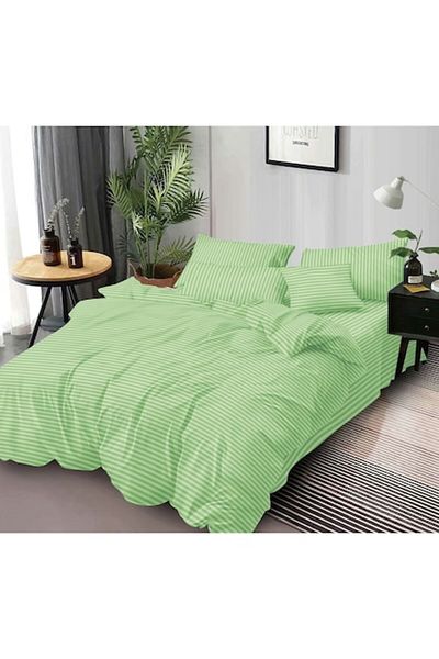 Pucioasa Double Bed Bedding Set, Pucioasa, Damask, 6 Pieces, 2 People, Uni, 245x250cm, Duck Egg Green