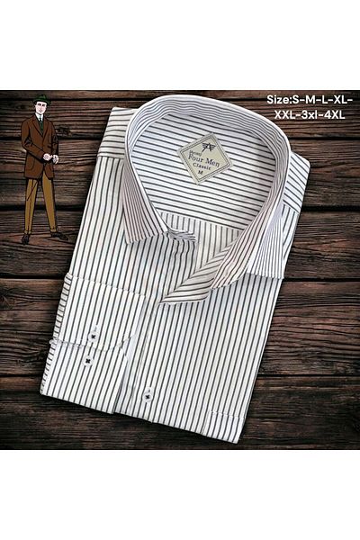 EREN STYLE Cămașă albă din in, clasică, 100% bumbac, cu mânecă lungă, anti-transpirație, cu o singură buzunar (model normal)