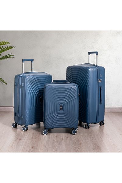 Travel Vision durable PP 3 pcs luggage set, blue