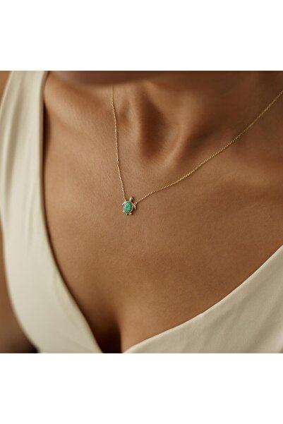 ALTINTAŞ KUYUMCULUK Opal Kaplumbağa Altın Kolye