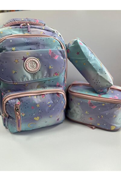 TUZY KIRTASİYE OYUNCAK Tuzy Patterned Waterproof School Bag Set of 3