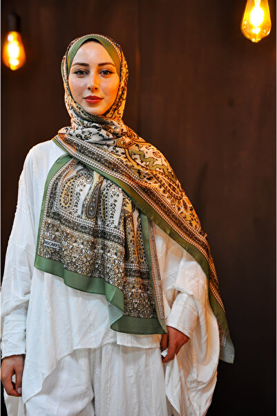 MSCARFS شال حريري من القطن بنمط المراعي