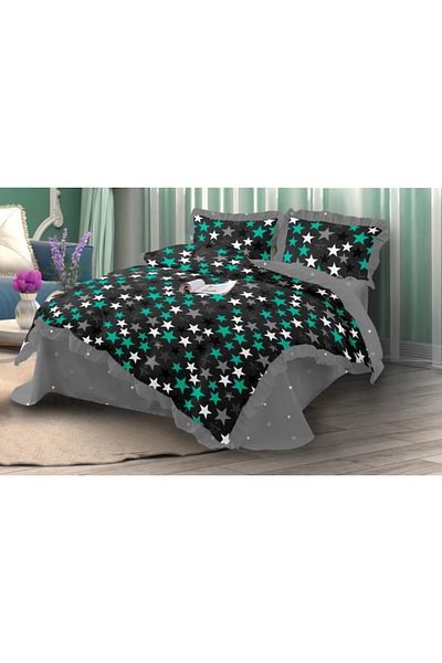 OEM Double Bedding Set, Spring, Finet, 4 Pieces, Star Print, 230x250 cm