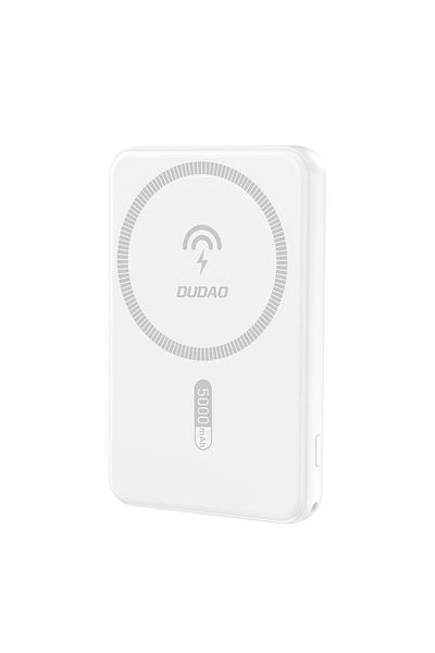 DUDAO Powerbank 5000mAh magnetyczny z ładowarką indukcyjną MagSafe biały