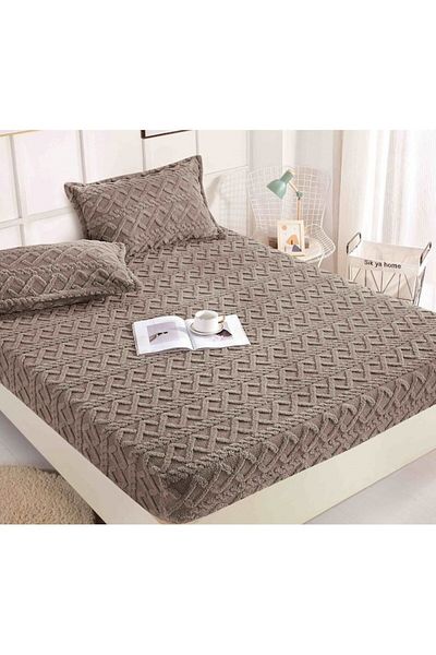 JOJO HOME Bed Cover Cocolino and 2 Pillowcases, Knitted, Jojo Home, Uni, 3 Pieces, 2 Persons, 180x200cm, Beige