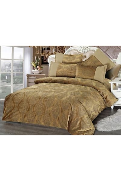 OEM Double Velvet Bedding, 6 Pieces, 2 Persons, 230x250cm, Brown
