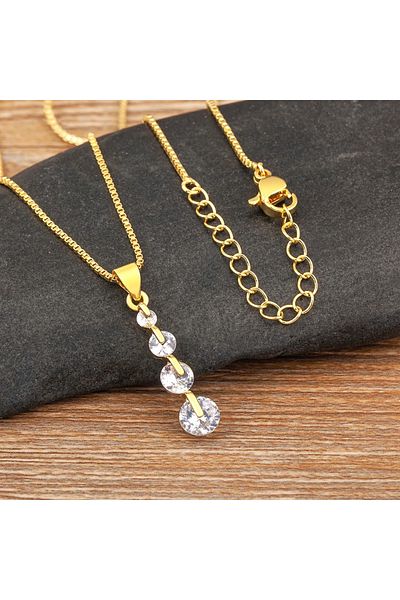 Eva Grace Edwina necklace, gold, with long pendant - Boheme Collection