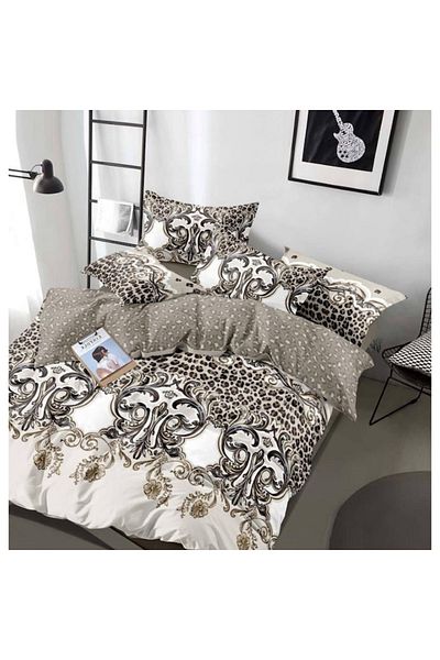 JOJO HOME Lenjerie de pat, Jojo Home, imprimeu Abstract, M1, 6 piese, 2 persoane, 245x250cm, Finet Superior, A