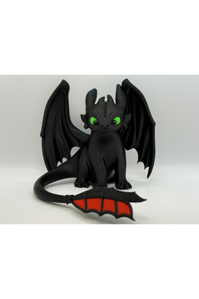 Phigo Ejderhanı Nasıl Eğitirsin – Toothless Figürü | 3D Baskı Dekoratif Ejderha Modeli (13x10 cm)