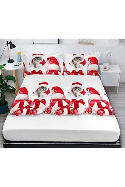 Pucioasa Bed cover set with elastic and 2 pillowcases, for double bed, 180 x 200 cm, Fine Cotton