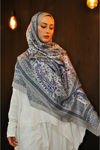 MSCARFS Steppe Pattern Cotton Voile Silk Shawl