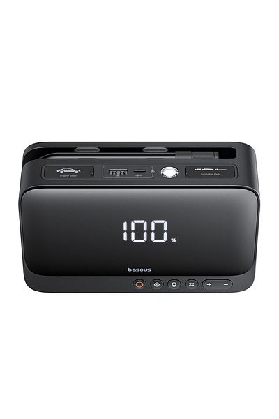 Baseus Starter 4 în 1 600A cu lanternă, baterie externă 6000mAh, compresor Super Energy - negru