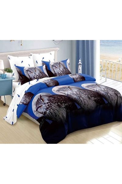 OEM Double Bed Set, Spring, Finet, 6 Pieces, Owl Pattern, 180x200cm