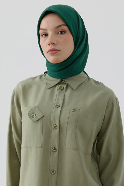 Tuğba Dalga Desen Stil Eşarp - Zümrüt