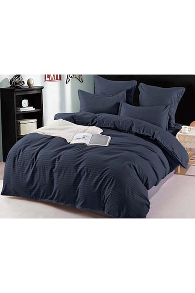 OEM Double Bedding Set, Sonia-Home, Damask Type Finet, Solid Color, 6 Pieces, 2 Persons, 220x240cm, Dark