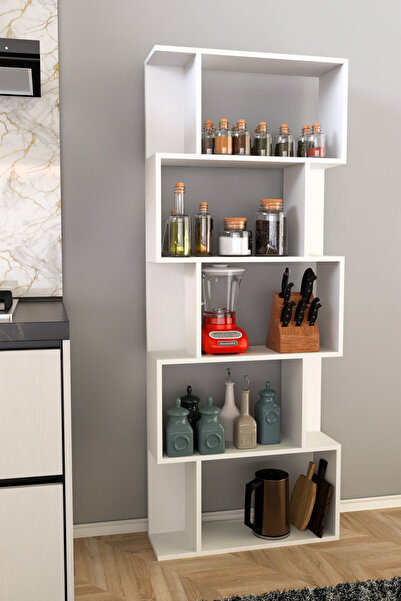 Remaks SCALA 5 RAFLI Mutfak Dolabı Mutfak Rafı Çok Amaçlı Dolap -BEYAZ