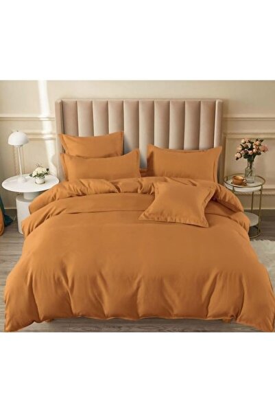 Pucioasa Double Bed Linen, Pucioasa, Uni, 6 Pieces, 2 People, 180x200 cm, Finet Satin, Dark Beige