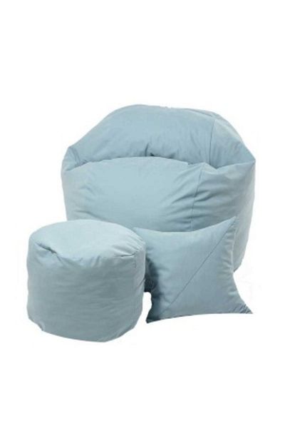 Pufrelax Set Fotoliu Matusalem cu Otoman (suport picioare) si Perna, Material Textil - Ciel