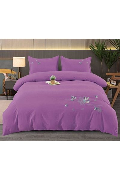 Pucioasa Double Bed Luxury Bedding Set, Pucioasa, Embroidered Model M2, Fine Cotton, 4 Pieces, 2 Persons, 245