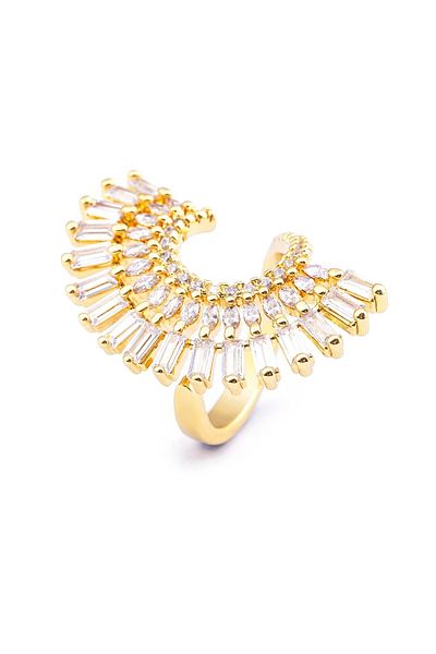 Eva Grace Delianna ring, gold, fan-shaped, adjustable - Boheme Collection