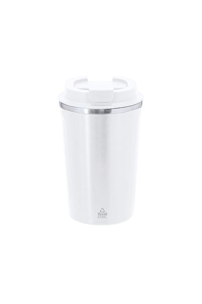 4desire.ro Thermo mug with double wall, recycled stainless steel, 400ml, white