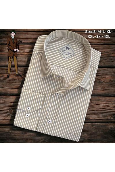 EREN STYLE Cămașă Camel din in, clasică, 100% bumbac, cu mânecă lungă, anti-transpirație, cu o singură buzunar (model normal)