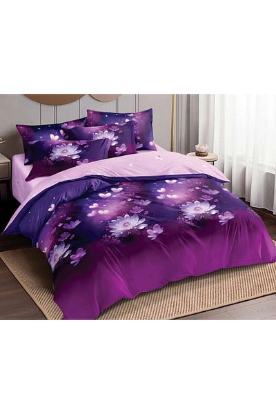 Pucioasa Double Bed Linen, Pucioasa, Finet, 6 Pieces, 2 Persons, 245x250cm, Purple-Lilac
