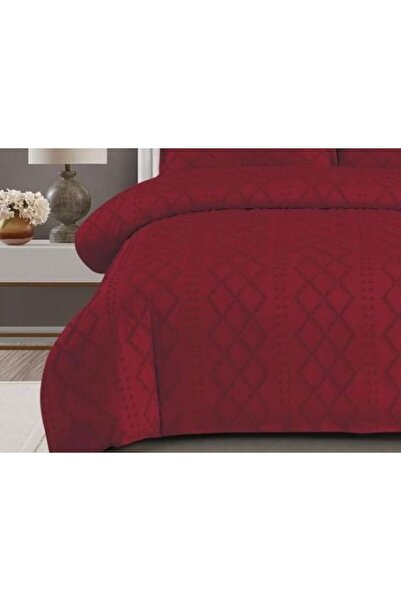 OEM Lenjerie de pat, Grofat M3, Uni, 4 piese, 2 persoane, 230x250cm, Bordo