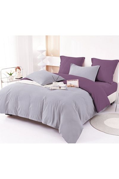 OEM Bedding Set, Bicolor, Finet, 6 pieces, 230x250cm, Lavender-Purple