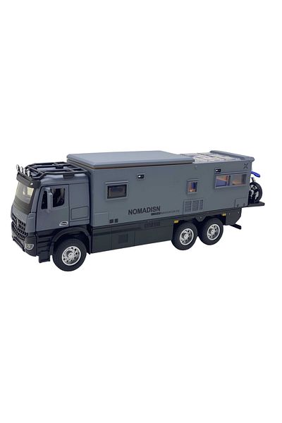 JPT Macheta camion autorulota din metal cu mini motocicleta din metal