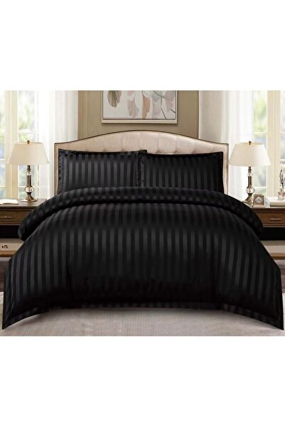 OEM Double Bed Linen, Spring, Damask, Elastic Sheet, 4 Pieces, 2 Persons, Uni, 180x200cm, Black