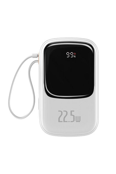 Baseus Baterie externă cu încărcare rapidă 20000mAh 22.5W QC-PD-SCP-FCP cablu USB-C alb