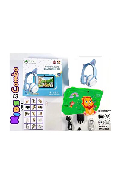 WASHA 7.0' HD Ekran KIDS TABLET 4 GB Ram+ 128 GB Hafıza Kulaklık Hediyeli Tablet Çocuk Tableti Set