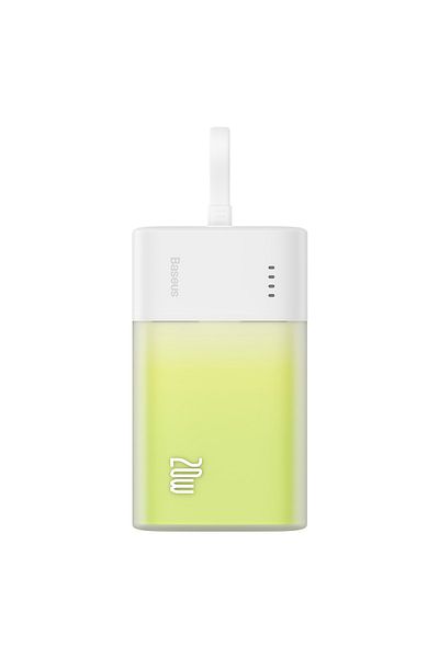 Baseus Baterie externă Popsicle 5200mAh 20W cu cablu Lightning 60W/20V/3A/30cm - Alb-Verde