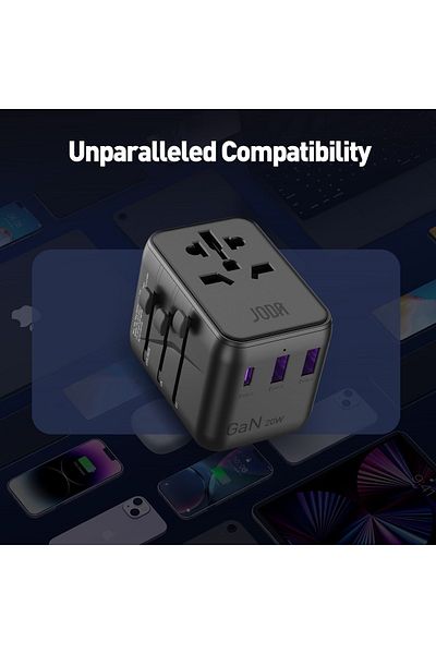 Joda 20W Multi-Port Travel Plug with GaN Technology - Black