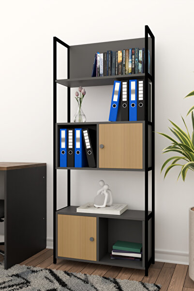 Remaks DENİZ-PLUS Kitaplık Kütüphane Hareketli Raflı Dekoratif Kitaplık-ANTRA...