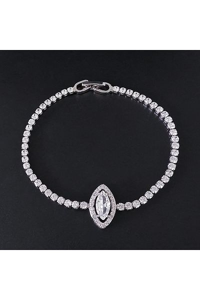 Eva Grace Dona bracelet, silver, thin, decorated with zirconia - Celebration Collection