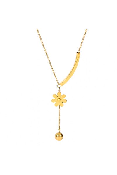 Eva Grace Rowan necklace, gold, with daisy pendant, made of stainless steel