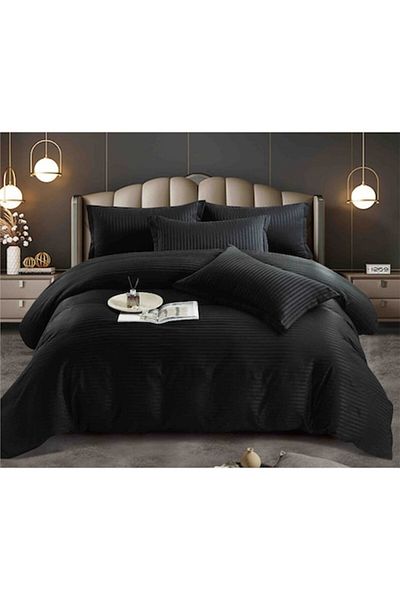 JOJO HOME Double Bedding, Jojo Home, Damask, 4 Pieces, Single, 155x230cm, Black
