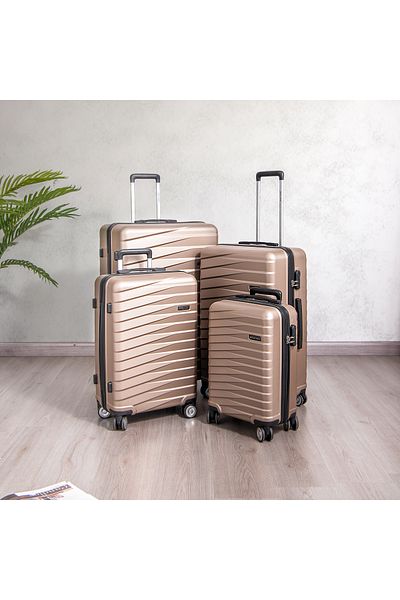 Travel Vision durable ABS 4 pcs luggage set, champagne