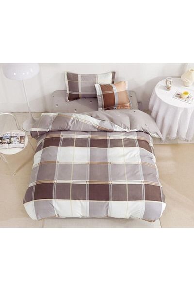 OEM Reversible Bedsheet Set, Single, Elastic Fitted Sheet, Finet, 4 Pieces, 140x200cm, Multicolor