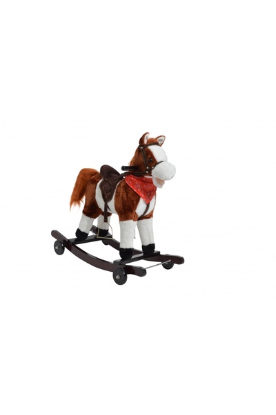 Little Mom Balansoar calut din plus Little Mom Spirit cu roti, baza din lemn,...