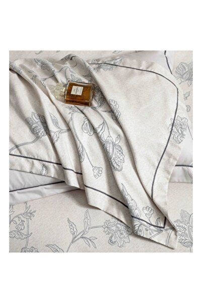 OEM Luxury Bedding Set, Jojo Home, Fine Cotton, 6 Pieces, Floral Pattern, Cream-Grey