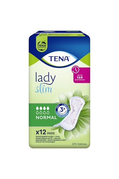 TENA Lady Slim Normal Urinary Incontinence Pads, 12 Pieces