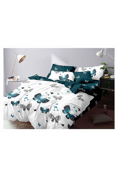 OEM Finet bed linen, 6 pieces, 4 pillowcases, Elegant Home, 2 Persons, 240 x 250cm, M15, green white