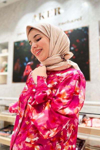 Aker Eșarfă Lyocell Etnic Jacquard - 3030350-936 - Maro Lăptos